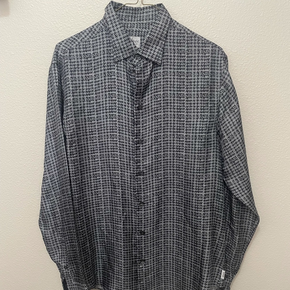 Armani Le Collezioni silk houndstooth shirt